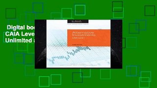 Digital book  Alternative Investments: CAIA Level I (Wiley Finance) Unlimited acces Best Sellers