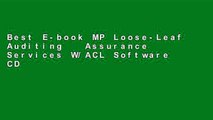 Best E-book MP Loose-Leaf Auditing   Assurance Services W/ACL Software CD-ROM: A Systematic