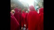 Women dress as 'handmaids' to protest Vice President Pence's visit to Philadelphia.