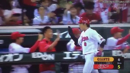 カープ5回裏5点差追い付く得点シーン 7 22