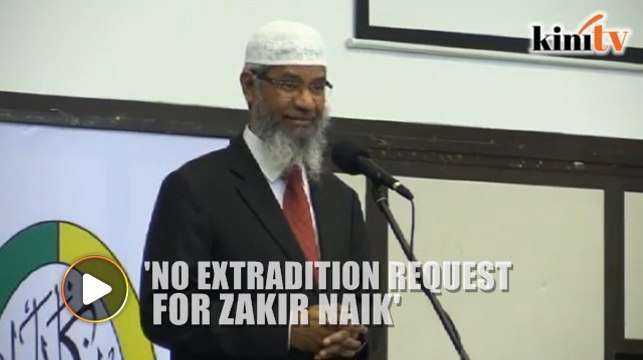 'No extradition request for Zakir'