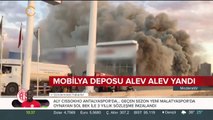 Diyarbakır'da bir mobilya mağazasının deposu alev alev yandı