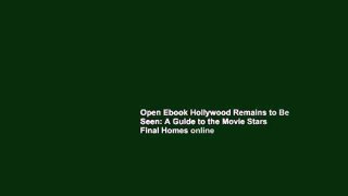 Open Ebook Hollywood Remains to Be Seen: A Guide to the Movie Stars  Final Homes online