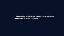 Best seller  CBD-Rich Hemp Oil: Cannabis Medicine is Back  E-book