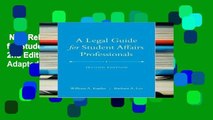 New Releases A Legal Guide for Student Affairs Professionals, 2nd Edition (Updated and Adapted