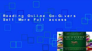 Reading Online Go-Givers Sell More Full access