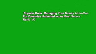Popular Book  Managing Your Money All-in-One For Dummies Unlimited acces Best Sellers Rank : #3