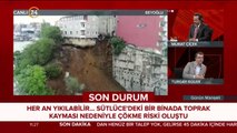 Sütlüce'deki altı boşalan bina havadan görüntülendi