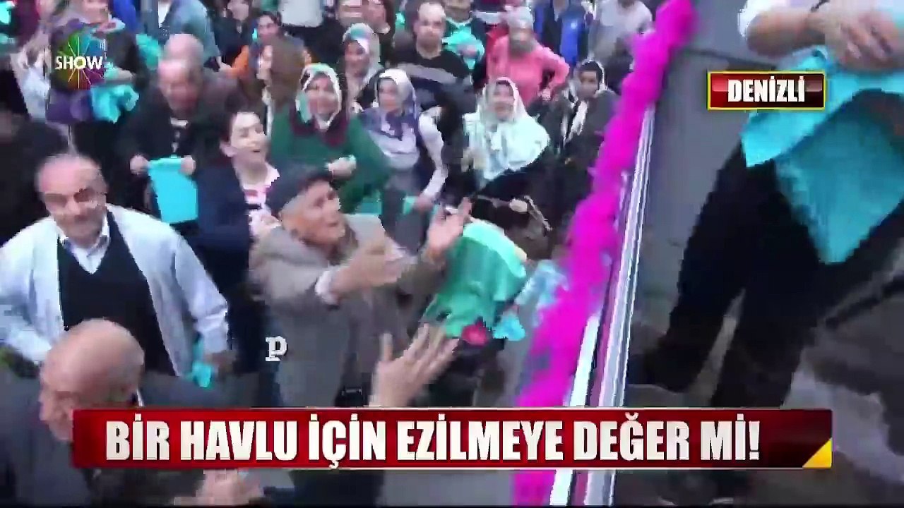 Denizli'de yaşanan bedava havlu olayları -