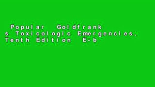 Popular  Goldfrank s Toxicologic Emergencies, Tenth Edition  E-book