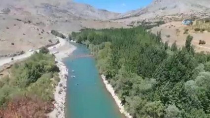 Lastikli Rafting Yarışması Havadan Görüntülendi