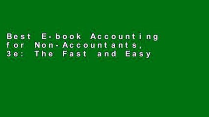 Best E-book Accounting for Non-Accountants, 3e: The Fast and Easy Way to Learn the Basics (Quick