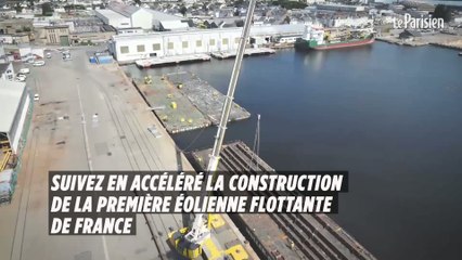 Suivez en accéléré la construction de la première éolienne flottante géante de France