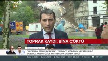 Sütlüce'de altı boşalan binanın çöküşü saniye saniye yayınlandı