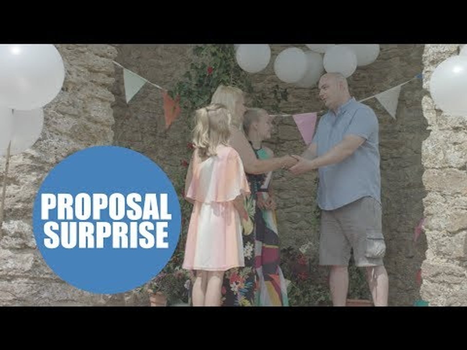 Touching moment woman proposes to partner - and daughter asks him to adopt her at same time