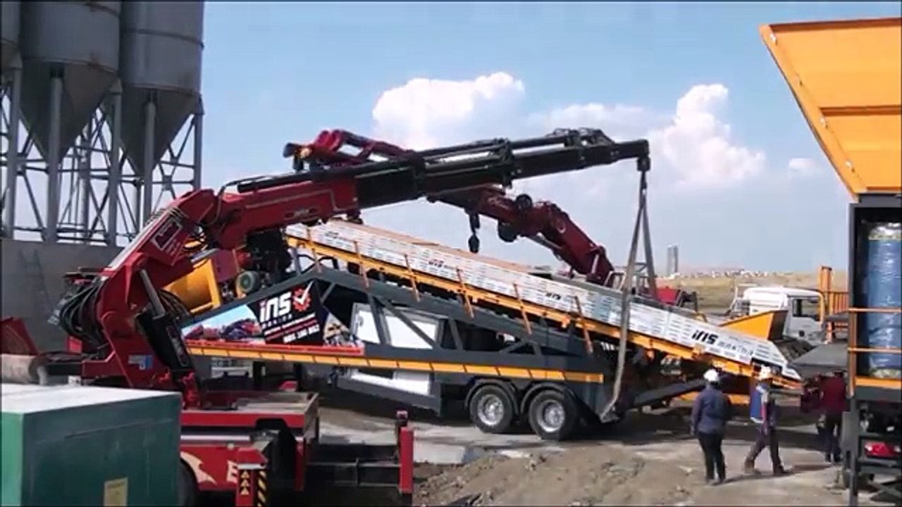 ins makina 160 m3 hour mobile  concrete batching plant.  Beton santrali.  Centrales a beton.  Beton santralleri