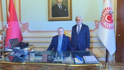 Cumhurbaşkanı Erdoğan TBMM Başkanı Yıldırım'ı ziyaret etti