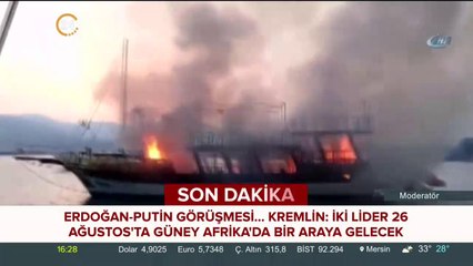 Tur teknesi alev aldı