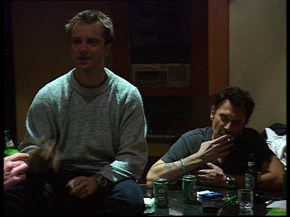 Johnny Hallyday et David Hallyday - enregistrement "Je t'aime comme je respire" 1999