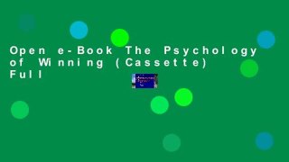 Open e-Book The Psychology of Winning (Cassette) Full
