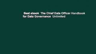 Best ebook  The Chief Data Officer Handbook for Data Governance  Unlimited
