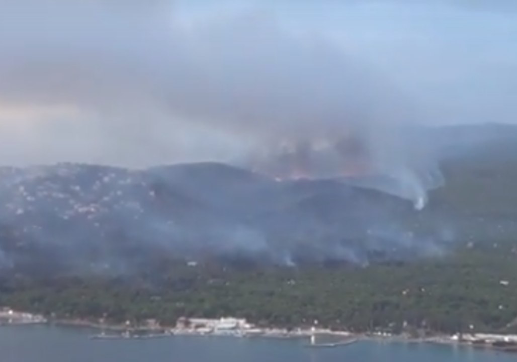 Aerial Footage Shows Wildfires Across Greek Peninsula Of Attica