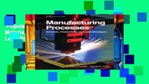 Popular  Manufacturing Processes: Materials, Productivity, and Lean Strategies  E-book