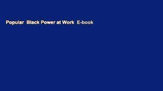 Popular  Black Power at Work  E-book