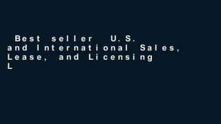 Best seller  U.S. and International Sales, Lease, and Licensing Law: Cases and Problems (Aspen