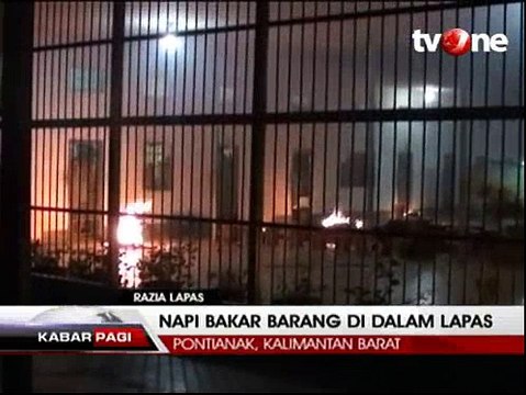 Sidak Lapas Narkoba, Napi Bakar Barang di Dalam Lapas