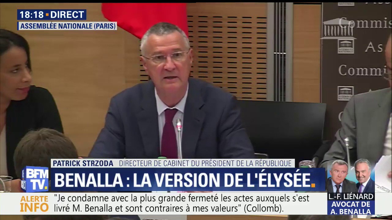 "C'est la nature des fonctions qui justifiait qu'Alexandre Benalla soit titulaire d'un port d'arme", affirme le directeur de cabinet du Président