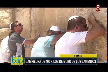 Israel: mujer salva de morir tras desprenderse una piedra de 100 kilos