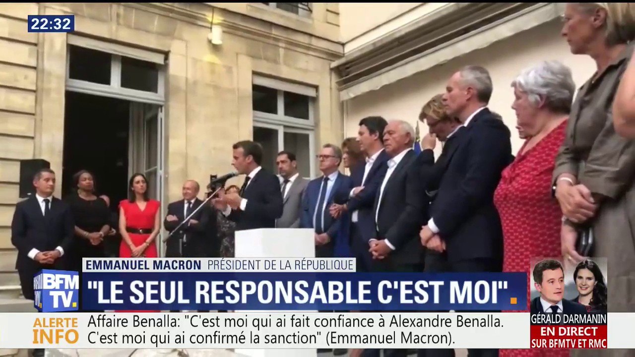 "Celui qui a fait confiance à Alexandre Benalla, c'est moi", Emmanuel Macron affirme prendre toute la responsabilité de cette affaire