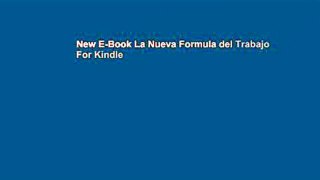 New E-Book La Nueva Formula del Trabajo For Kindle