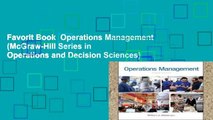 Favorit Book  Operations Management (McGraw-Hill Series in Operations and Decision Sciences)