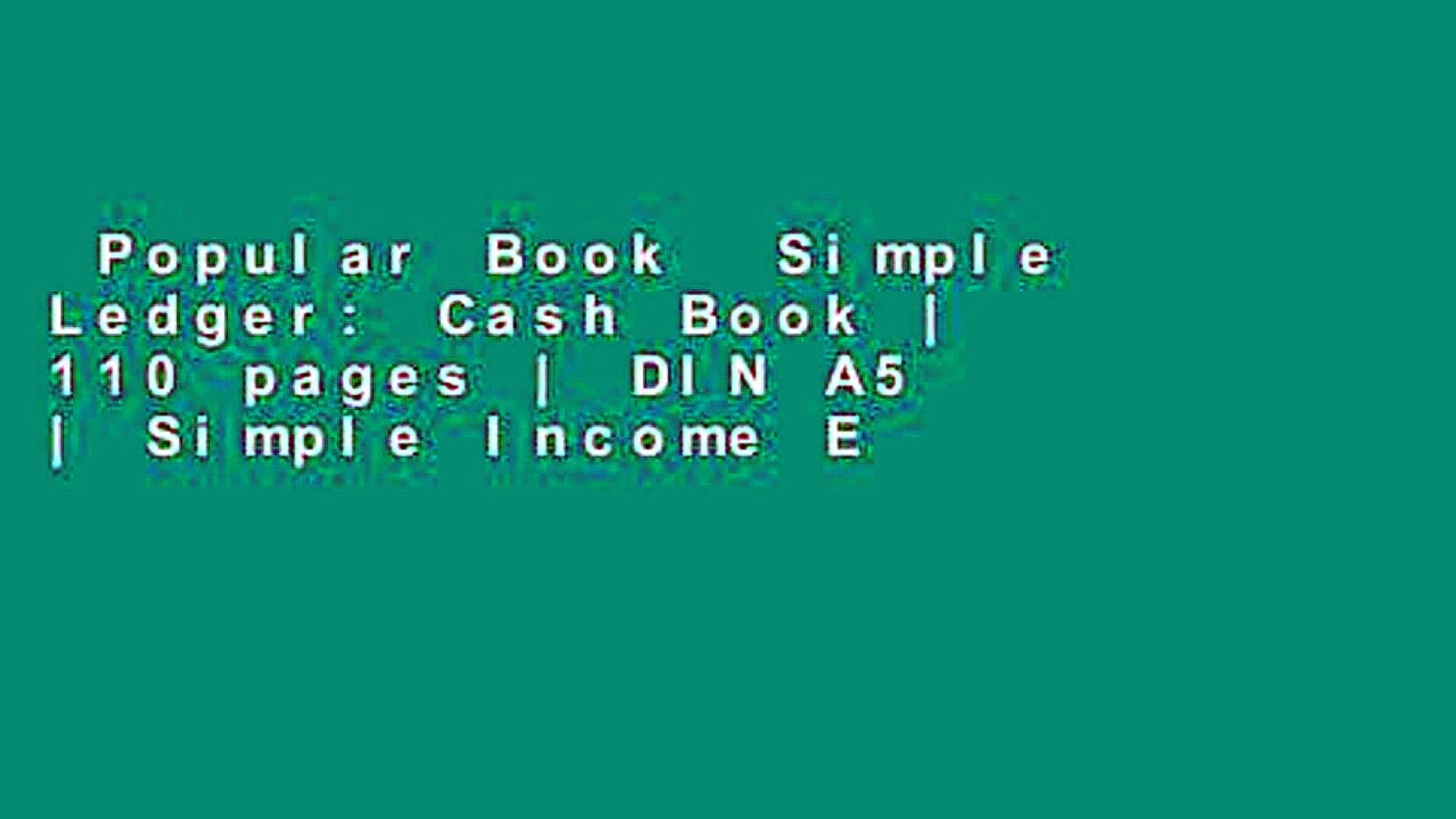 Cash Book110 pagesDIN A5Simple Income Expense Book| Simple Ledger 