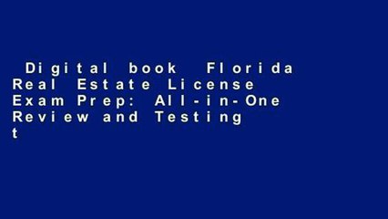 Digital book  Florida Real Estate License Exam Prep: All-in-One Review and Testing to Pass