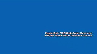 Popular Book  FTCE Middle Grades Mathematics 5-9 Exam: Florida Teacher Certification Unlimited