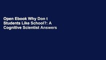 Open Ebook Why Don t Students Like School?: A Cognitive Scientist Answers Questions About How the
