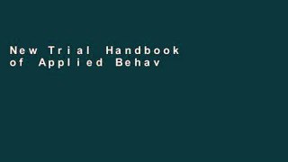 New Trial Handbook of Applied Behavior Analysis (3D Photorealistic Rendering) any format