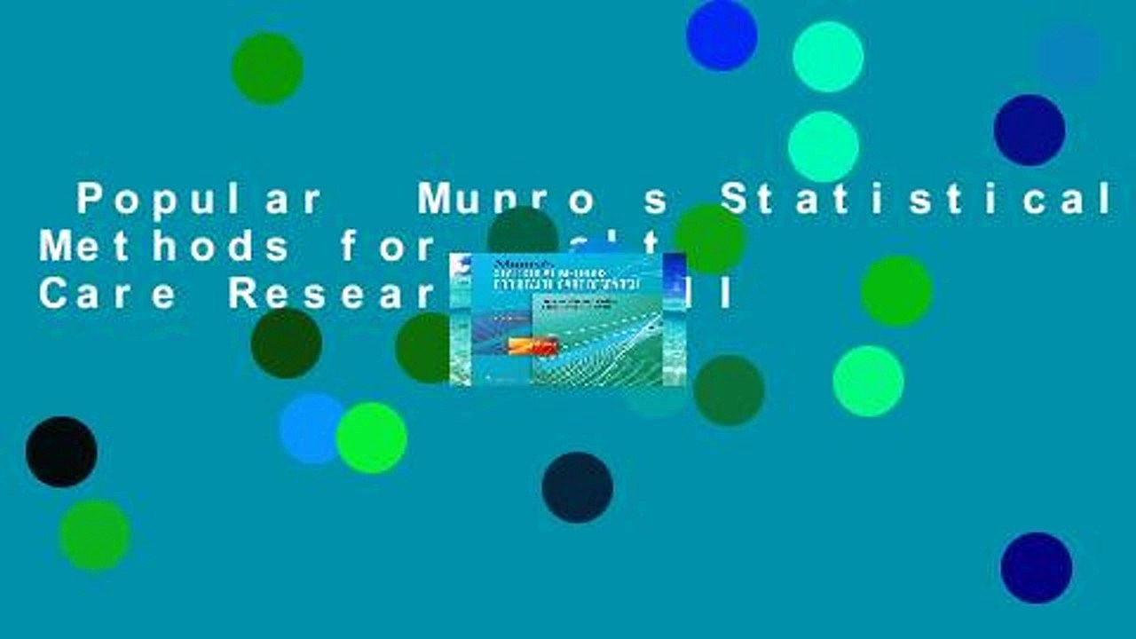 Popular  Munro s Statistical Methods for Health Care Research  Full