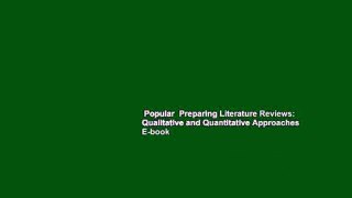 Popular  Preparing Literature Reviews: Qualitative and Quantitative Approaches  E-book