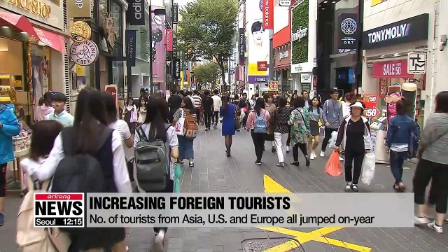 Number of foreign visitors to S. Korea in June increases 30% on-year