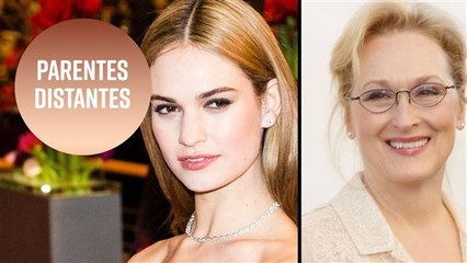 Meryl Streep e Lily James não sabiam que eram parentes