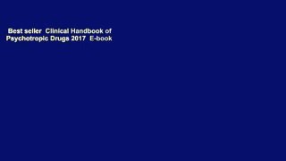 Best seller  Clinical Handbook of Psychotropic Drugs 2017  E-book