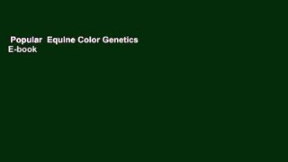 Popular  Equine Color Genetics  E-book