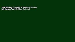 New Releases Principles of Computer Security Lab Manual, Fourth Edition  Unlimited