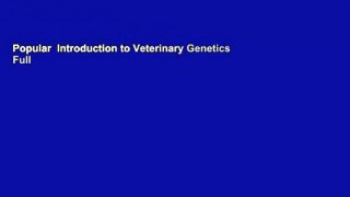 Popular  Introduction to Veterinary Genetics  Full