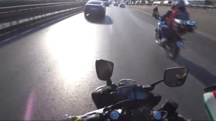 E-5 Karayolu'nda Feci Motosiklet Kazası Kamerada