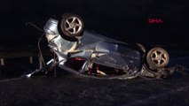 Tekirdağ Bariyerlere Çarpan Otomobil Takla Attı 1 Ölü, 1 Yaralı